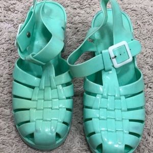 Women’s Top Shop Lime Green Plastic Sandals Size 6
